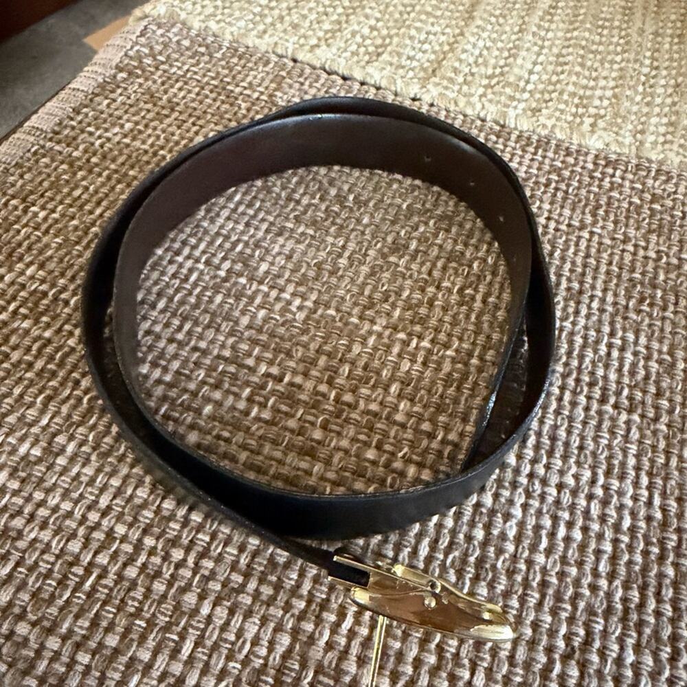 Christian Dior Black /Brown Belt with Gold Buckle - Picture 4 of 12